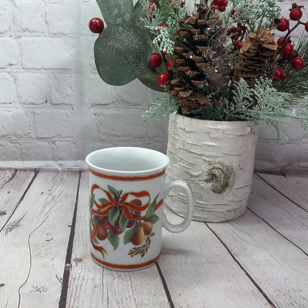 vintage Email de Limoges holiday Mug